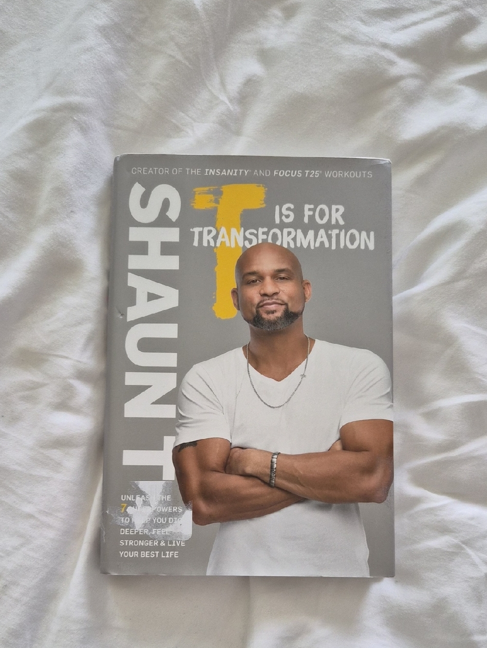Shaun T - T Is For Transformation Hardcover Book in Gray & White